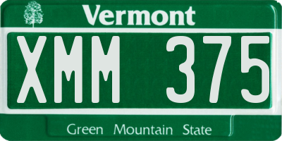 VT license plate XMM375