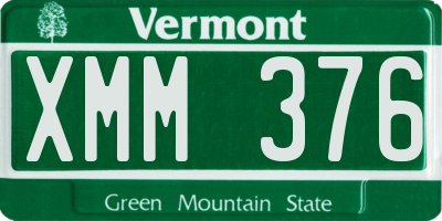VT license plate XMM376