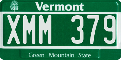 VT license plate XMM379