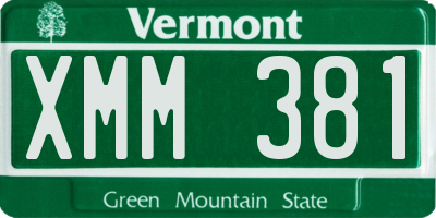VT license plate XMM381
