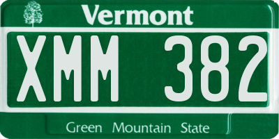 VT license plate XMM382