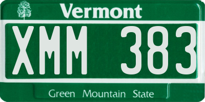 VT license plate XMM383
