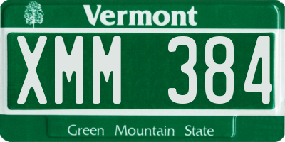VT license plate XMM384