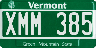 VT license plate XMM385