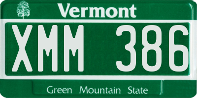 VT license plate XMM386