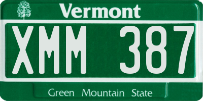 VT license plate XMM387