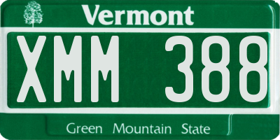 VT license plate XMM388