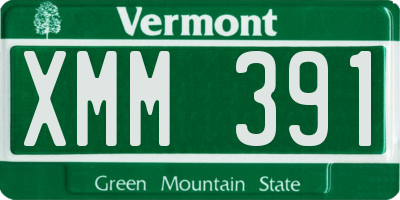 VT license plate XMM391
