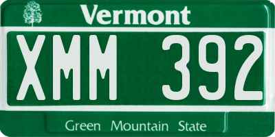 VT license plate XMM392