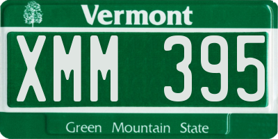 VT license plate XMM395