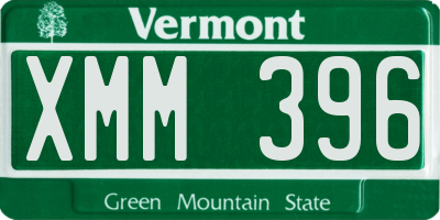 VT license plate XMM396