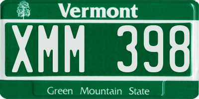 VT license plate XMM398