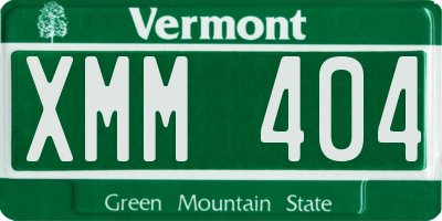VT license plate XMM404