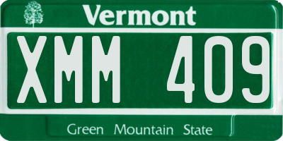 VT license plate XMM409