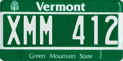 VT license plate XMM412