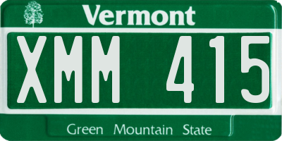 VT license plate XMM415