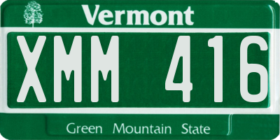 VT license plate XMM416
