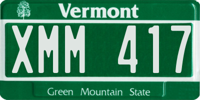 VT license plate XMM417