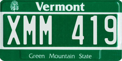 VT license plate XMM419