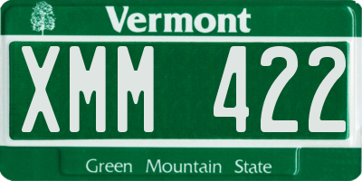 VT license plate XMM422