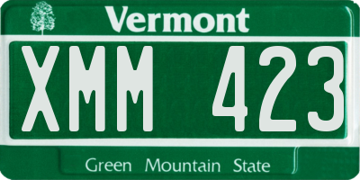 VT license plate XMM423
