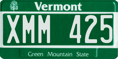 VT license plate XMM425