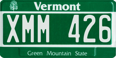 VT license plate XMM426