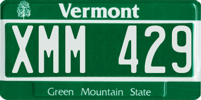 VT license plate XMM429