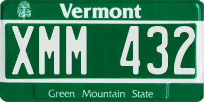 VT license plate XMM432