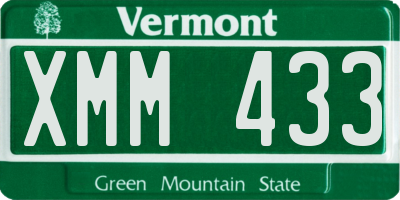 VT license plate XMM433