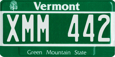 VT license plate XMM442