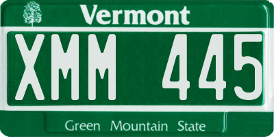 VT license plate XMM445