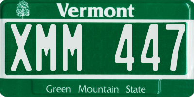 VT license plate XMM447