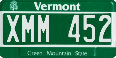 VT license plate XMM452