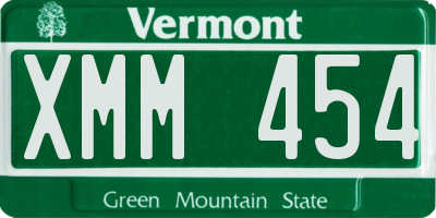 VT license plate XMM454