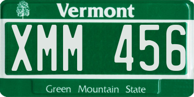 VT license plate XMM456