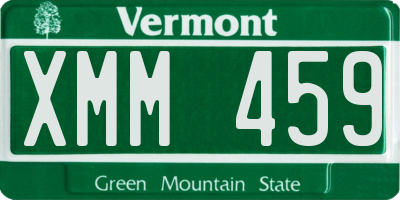 VT license plate XMM459