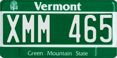 VT license plate XMM465
