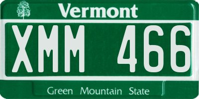 VT license plate XMM466