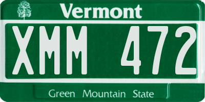VT license plate XMM472