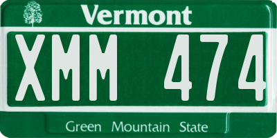 VT license plate XMM474