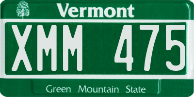 VT license plate XMM475