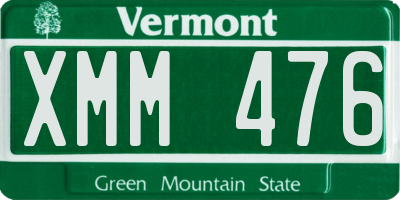 VT license plate XMM476