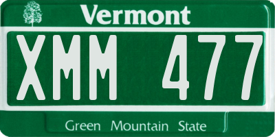 VT license plate XMM477