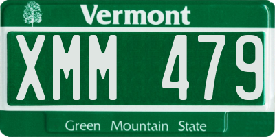 VT license plate XMM479