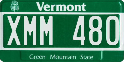 VT license plate XMM480