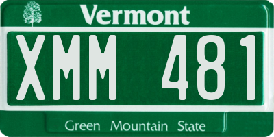 VT license plate XMM481