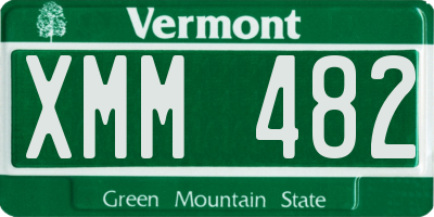 VT license plate XMM482