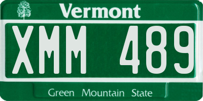 VT license plate XMM489