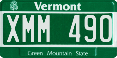 VT license plate XMM490